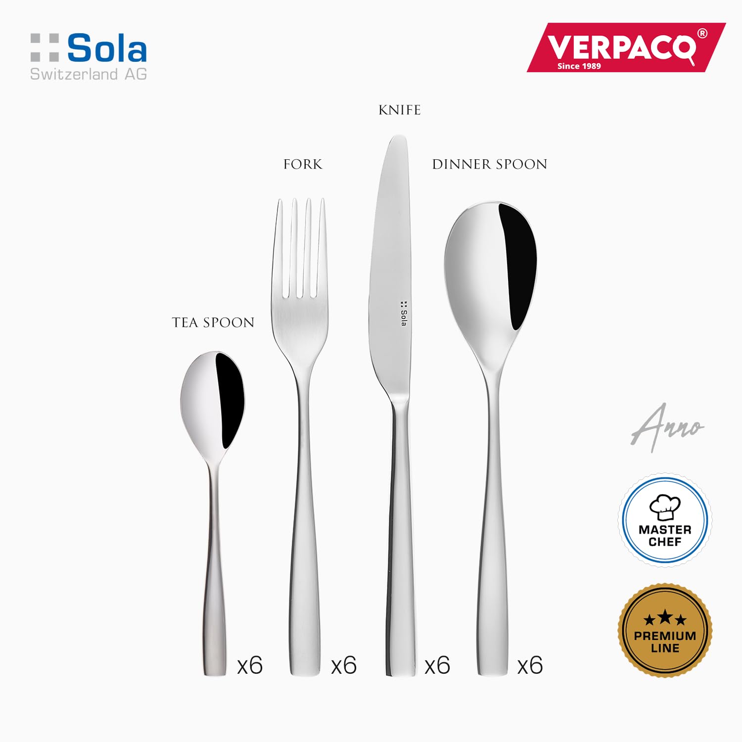 Sola Switzerland - Anno 24-Piece Imported Cutlery Set | Premium